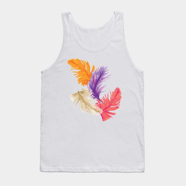 Warm Falling Feathers Tank Top by AmandaDilworth